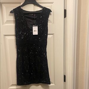 Free People Black Sequin Embellished Dress